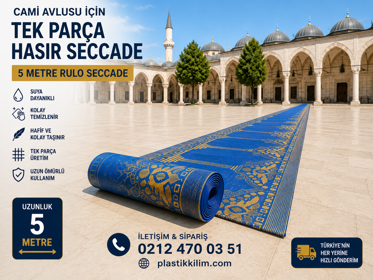 120 cm × 5 Metre Plastik Hasır